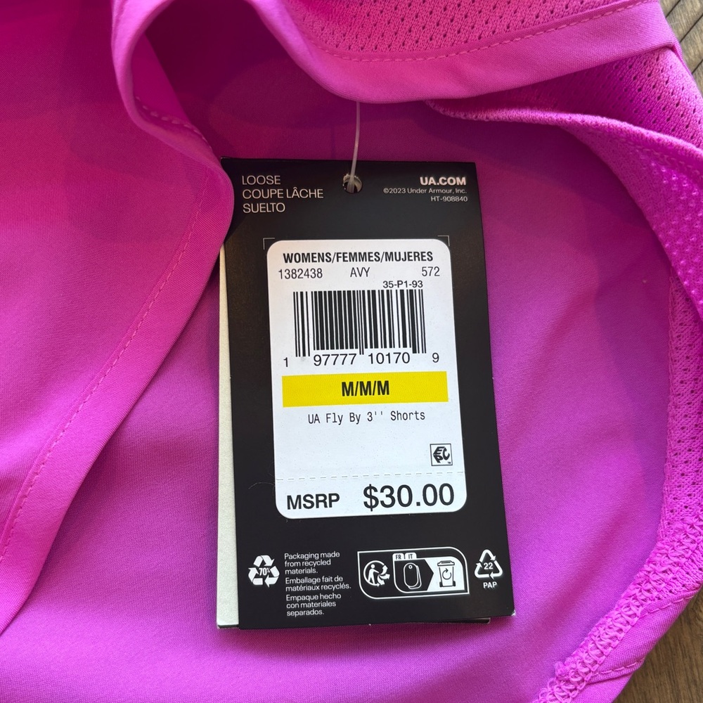 Under Armour Women's Vibrant Pink Athletic Shorts Size Medium NWT - Picture 5 of 7
